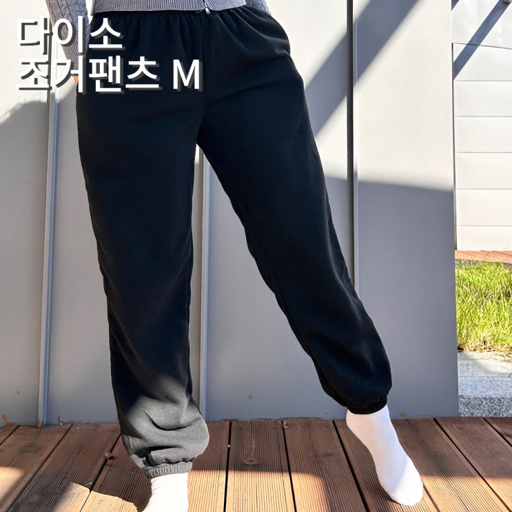  다이소 기모 트레이닝 조거 팬츠 M 블랙 후기