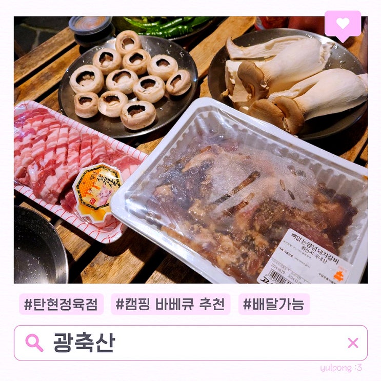  탄현정육점 광축산 캠핑 바베큐 배달가능