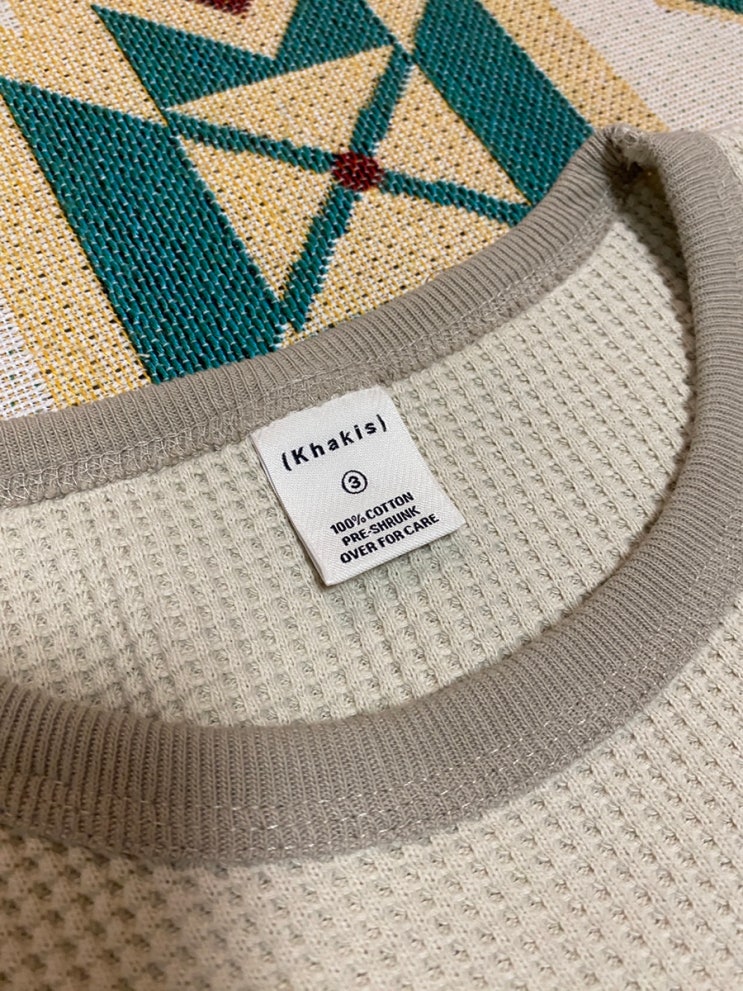  겨울 이너 준비 / 카키스 와플 롱슬리브 / Khakis FADED WAFFLE L/S TEE OATMEAL
