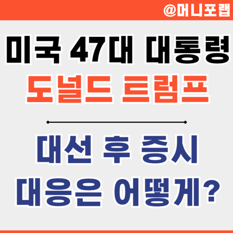  미국 47대 대통령 도널드 트럼프 당선 - 대선 이후 대응은 어떻게 할까?