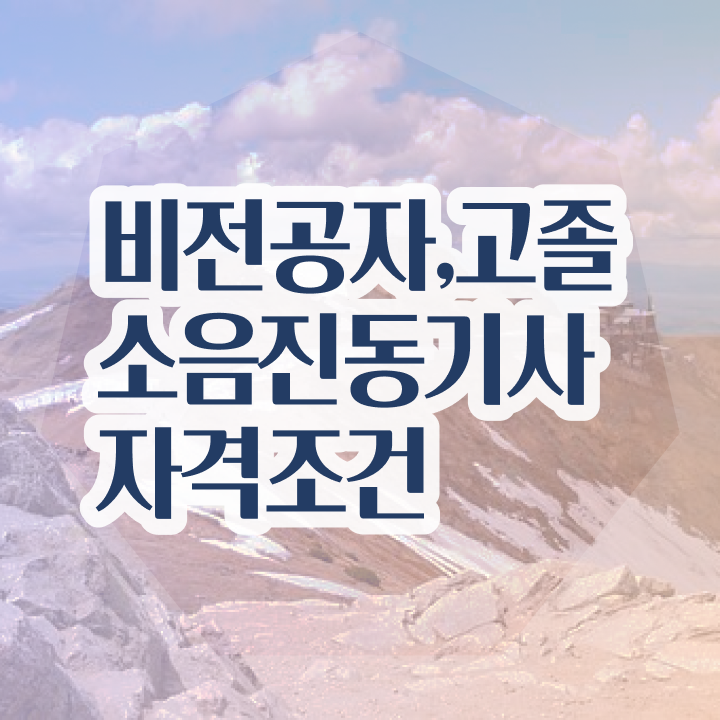  소음진동기사 전망 소음진동기사 시험응시자격 인강만 듣고 쉽고 빠르게 준비한 노하우