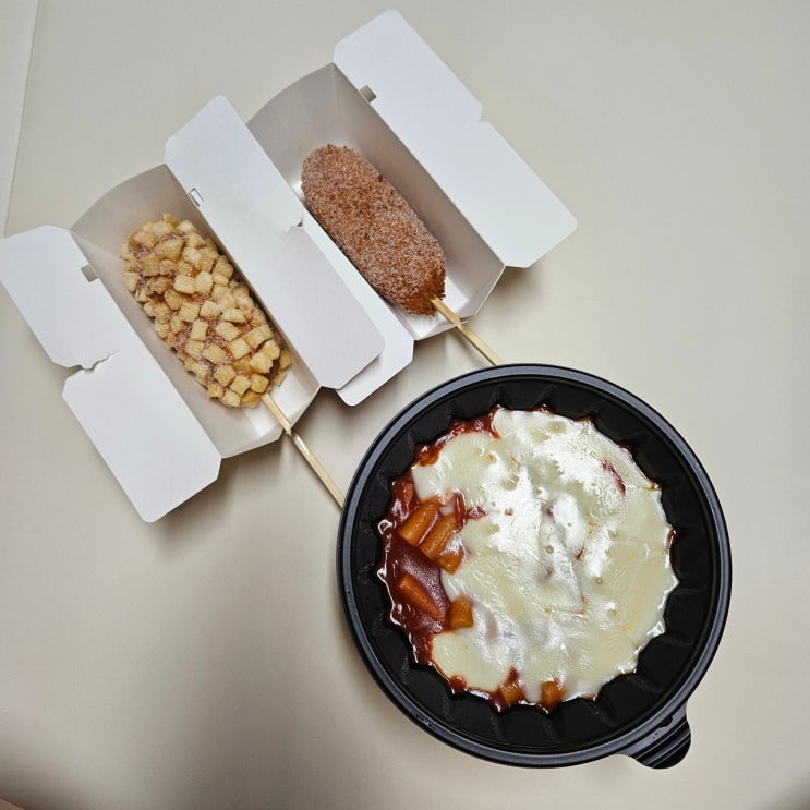  명량핫도그 떡볶이 보통맛 핫도그 먹어본 후기 맵기 양 칼로리