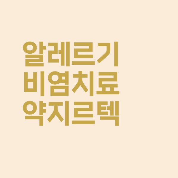  지르텍 효과와 알레르기 비염약 지르텍정 가격은 이렇습니다