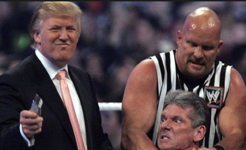 미국 대통령 당선인 도널드 <b>트럼프</b>와 미국 프로<b>레슬링</b>(WWE)... 