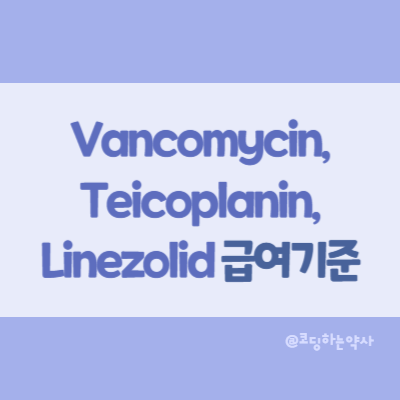  Vancomycin, Teicoplanin, Linezolid 보험인정기준 (2024년 4월 개정 반영)