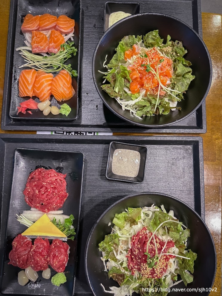  부천 신중동역 맛집 연어 육회를 함께 먹을수 있는 혼밥세트 육회바른연어 신중동점