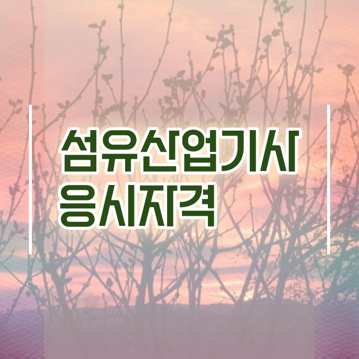  섬유산업기사 교육 섬유산업기사 시험응시조건 온라인 수업으로 편하게 성공한 과정