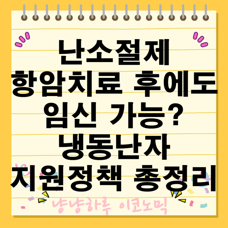  난소절제 항암치료 후에도 임신이 가능하다고 냉동난자 지원 정책 총정리