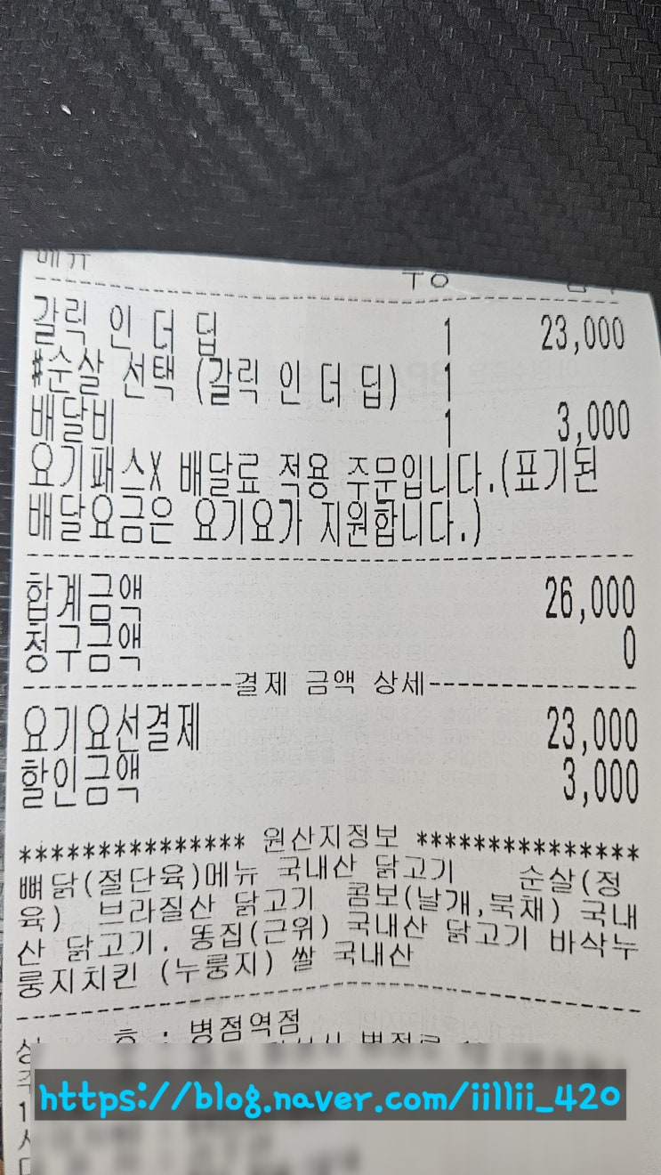  [내 돈 내산] 노랑 통닭 신메뉴 갈릭 인 더 딥 리뷰