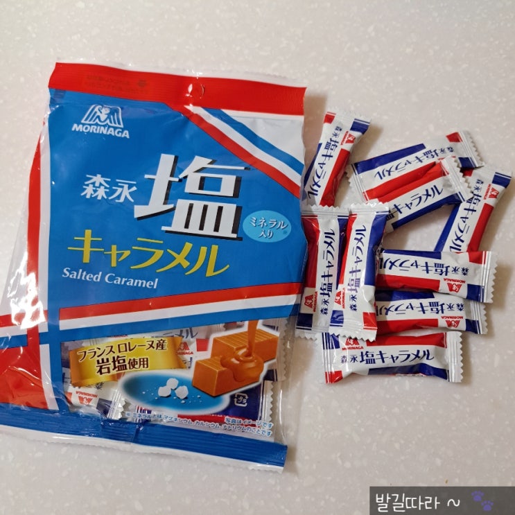  선물) 부드럽고 달콤한 풍미 '모리나가 소금 카라멜' (일본 간식)