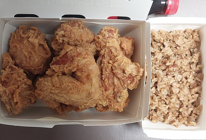 BHC 맛초킹라이스, 후라이드 반 세트 후기