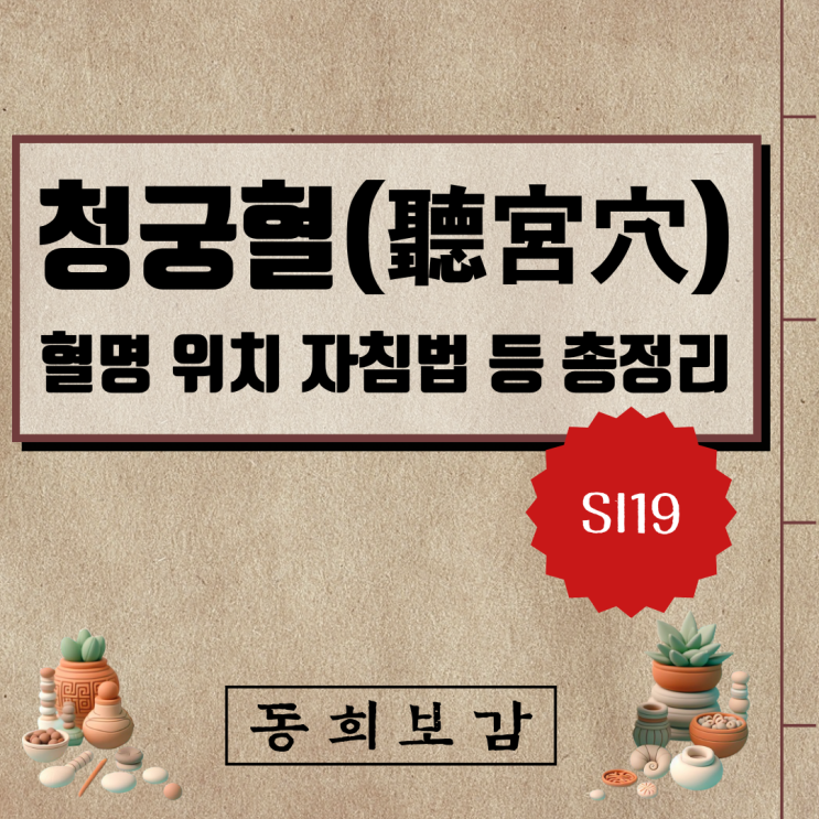  청궁혈(聽宮穴), SI19, 혈명 위치 자침법 등 총정리
