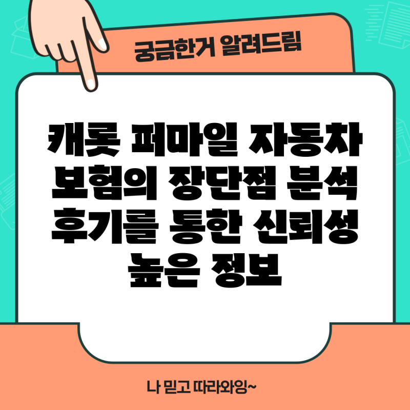 캐롯 퍼마일 자동차 보험의 장단점 분석 후기를 통한 신뢰성 높은 정보