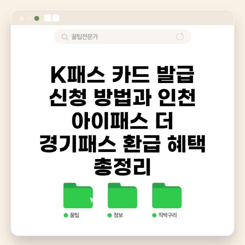 K패스 카드 발급 신청 방법과 인천 아이패스 더 경기패스 환급 혜택 총정리