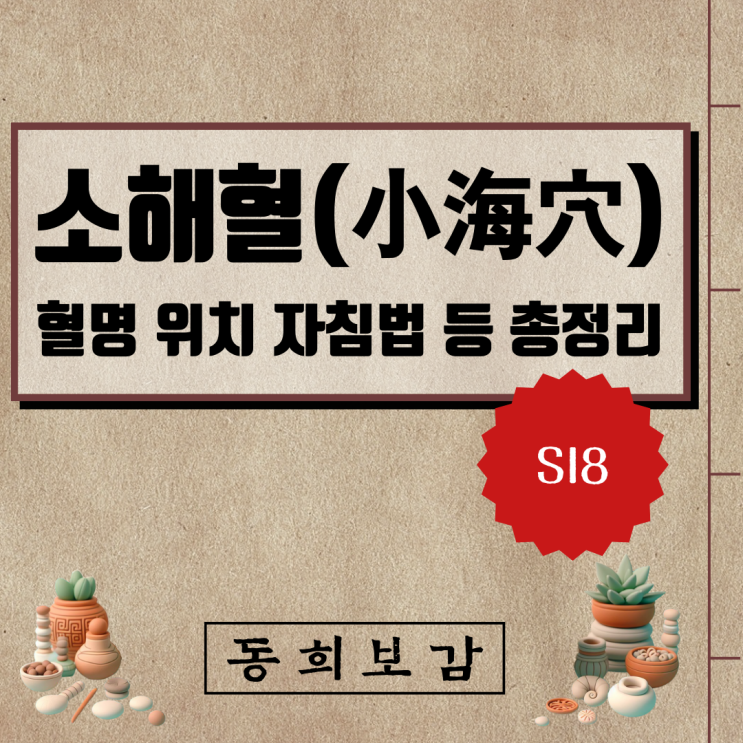  소해혈(小海穴), SI8, 혈명 위치 자침법 등 총정리