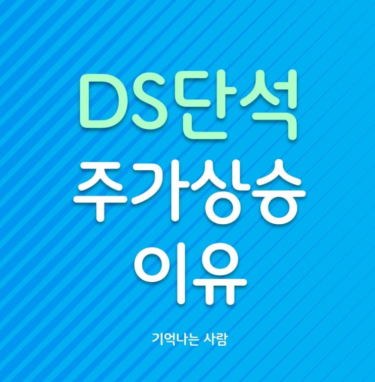  DS단석 주가상승 이유와 전망
