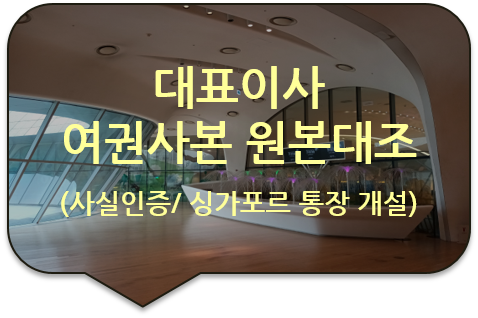 싱가포르 법인설립 및 은행통장(계좌) 개설을 위한, '대표이사 여권사본 원본대조' 사실인증 싱가포르 법인설립 및 은행통장(계좌) 개설을 위한, '대표이사 여권사본 원본대조' 사실인증