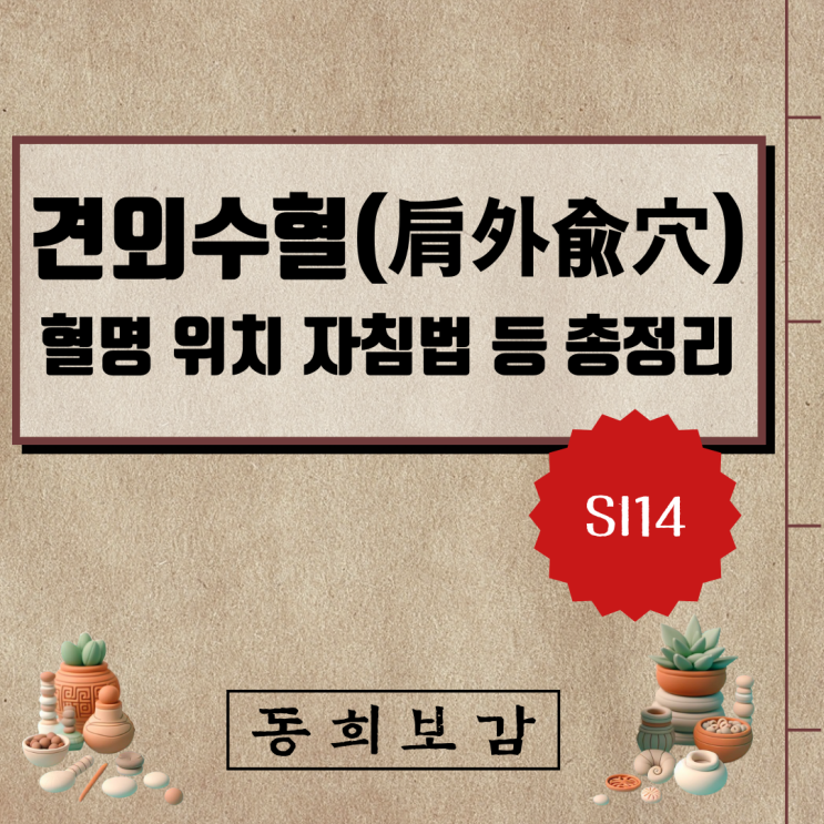  견외수혈(肩外兪穴), SI14, 혈명 위치 자침법 등 총정리