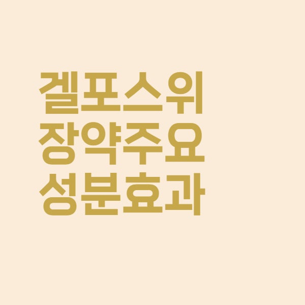  속 쓰림 해결해 주는 겔포스 위장약 주요성분과 효과 핵심만 쏙쏙 정리했어요