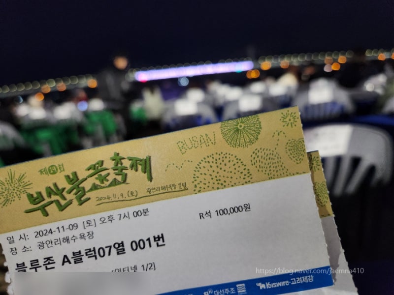 부산] 제19회 부산불꽃축제-유료좌석 블루존A블럭07열 관람 후기