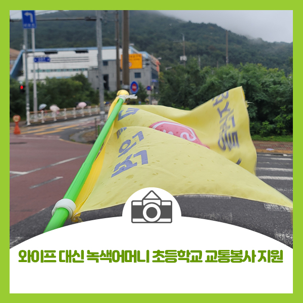  와이프 대신 녹색어머니 초등학교 교통봉사 참여