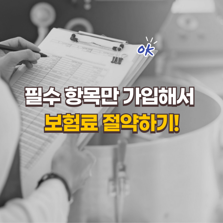  꼭 필요한 실손보험과 질병보험 필수 항목만 가입해서 보험료 절약하기!