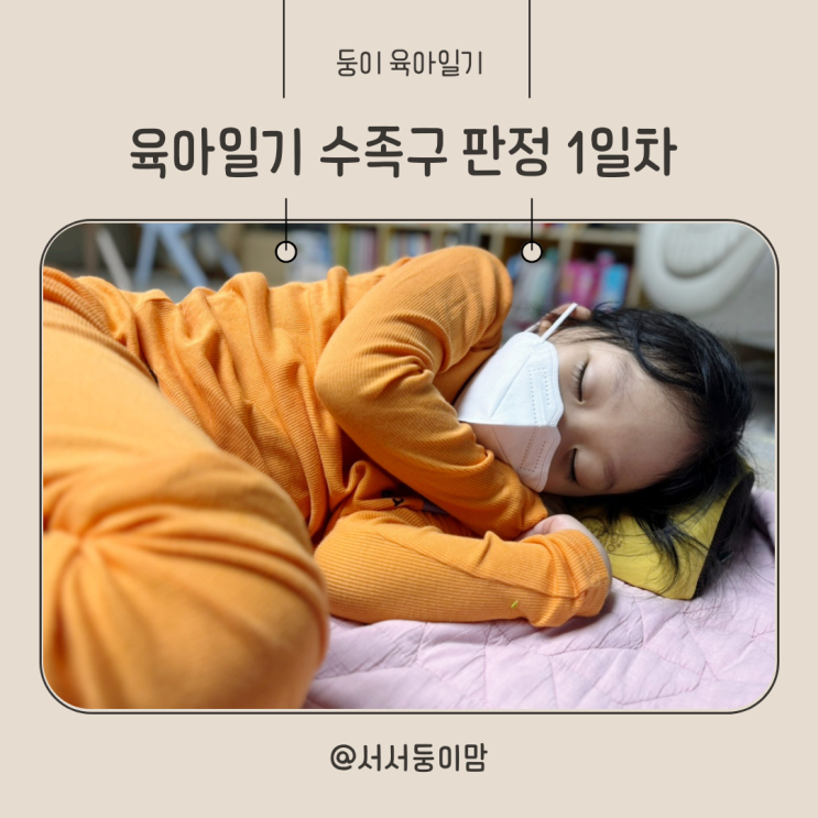  육아일기 수족구 판정 1일차 초기증상 미열 수포