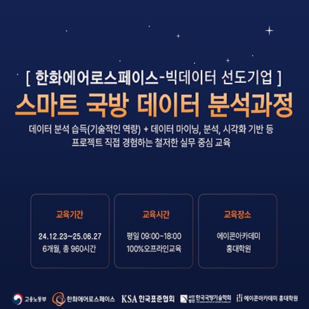  IT 취업 꿀팁! 한화에어로스페이스, 스마트 국방 데이터 분석 선도 기업 국비지원 교육