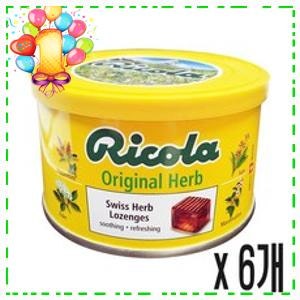리콜라 스위스 오리지널 허브 캔디 100g, 6개