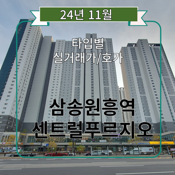  삼송 원흥역 센트럴 푸르지오 11월 실거래가 호가 정보