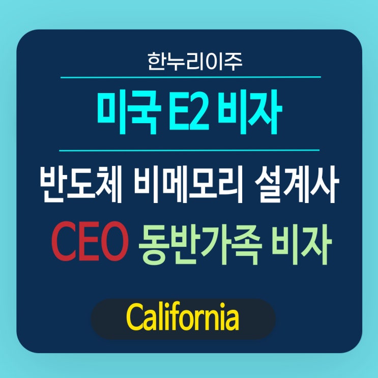  반도체 비메모리 설계사 CEO비자 및 미국동반가족 비자