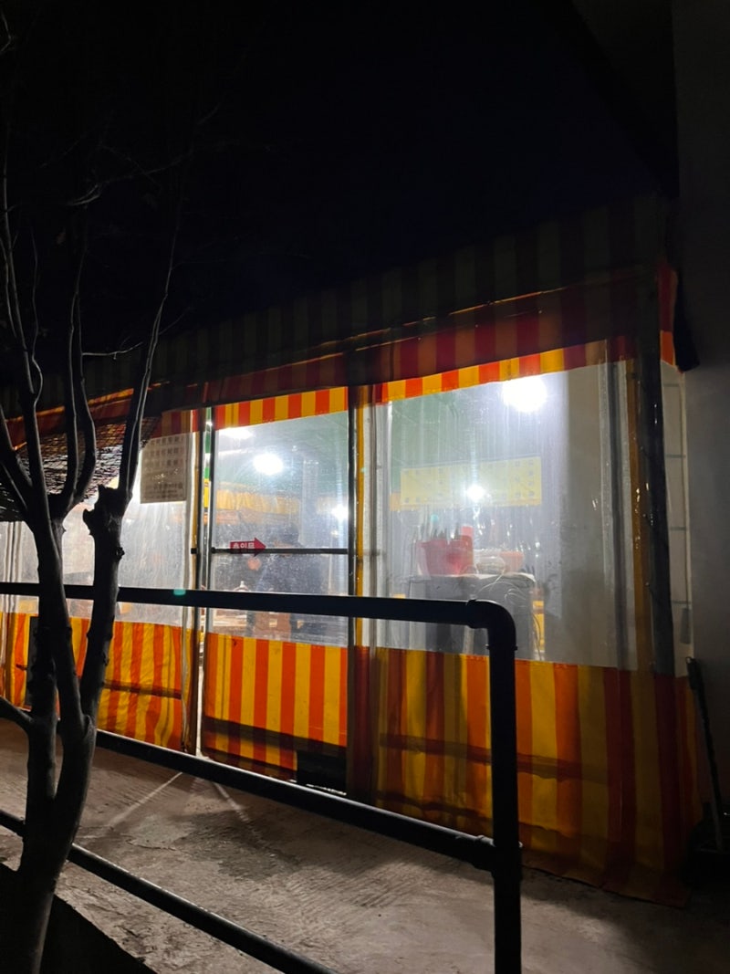 중미산 자연휴양림 중미산 천문대 근처 숨은 맛집.포장마차. 열무국수와 파전.