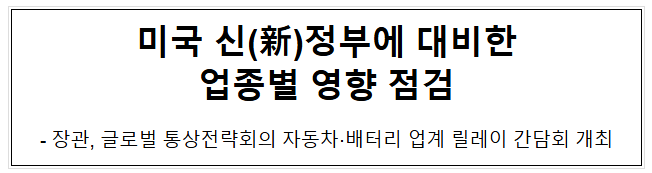 미국 신(新)정부에 대비한 업종별 영향 점검 미국 신(新)정부에 대비한 업종별 영향 점검