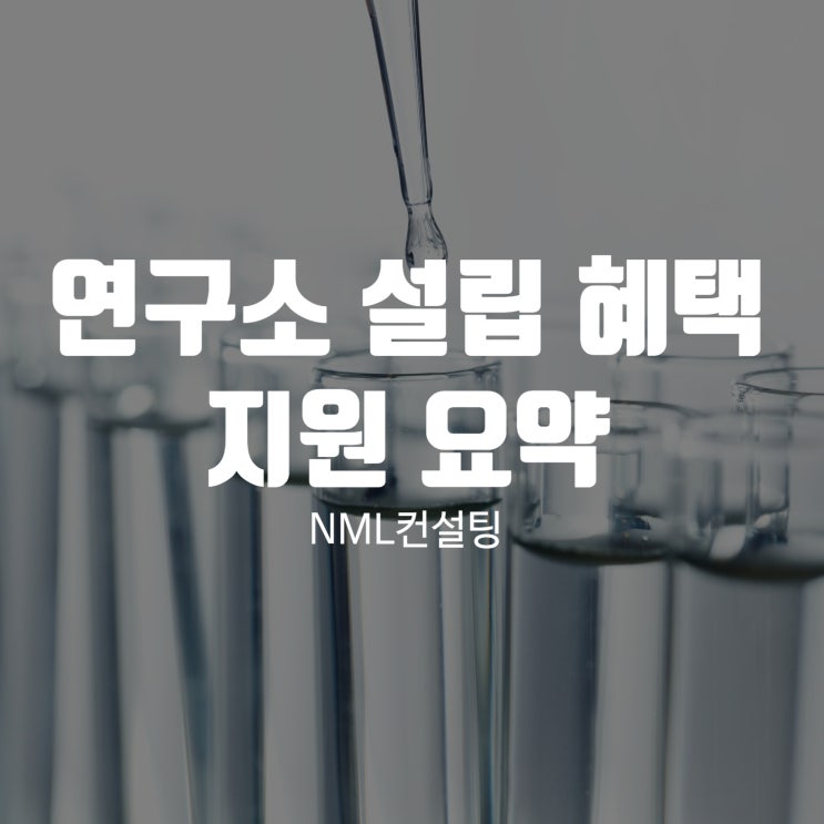  연구소설립혜택 및 지원 요약
