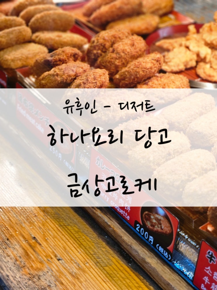  유후인 디저트 하나요리 당고 와 금상고로케 먹어본 후기