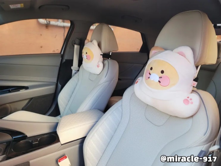 카카오프렌즈 냥냥고양이 춘식이 자동차 목쿠션 가격 및 사용후기