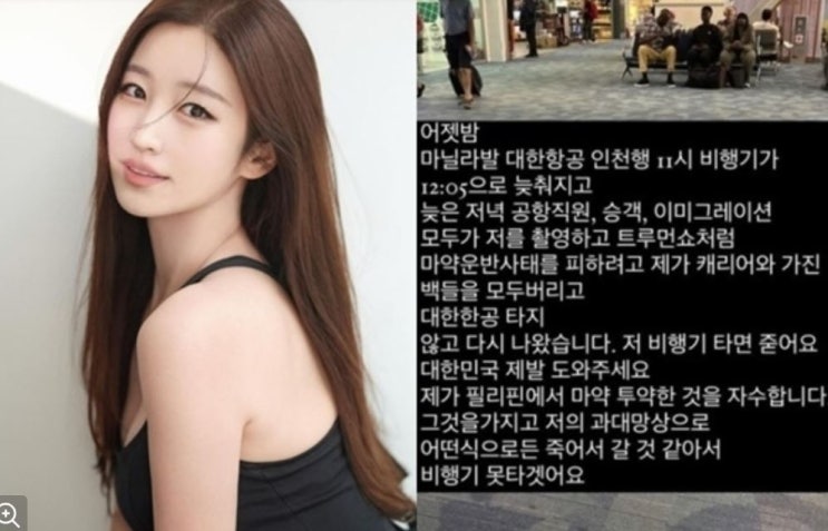 모델 <b>김나정</b>, 귀국 후 인천공항서 경찰 조사, <b>마약</b> 양성 <b>반응</b>