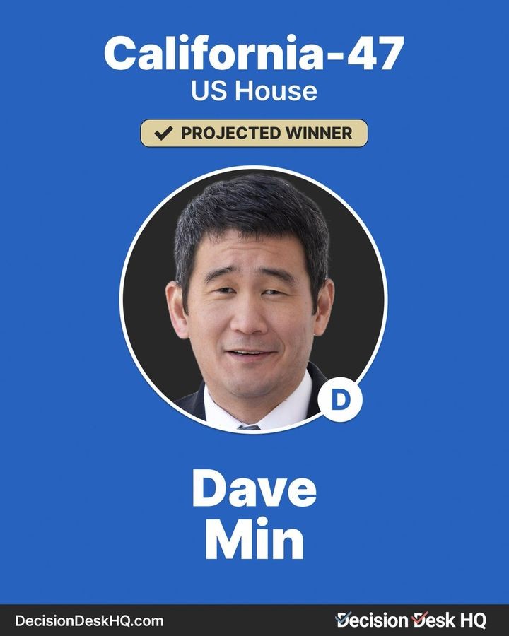 <b>데이브</b> 민 연방<b>하원</b> 입성…<b>한국계</b> 네번째 당선