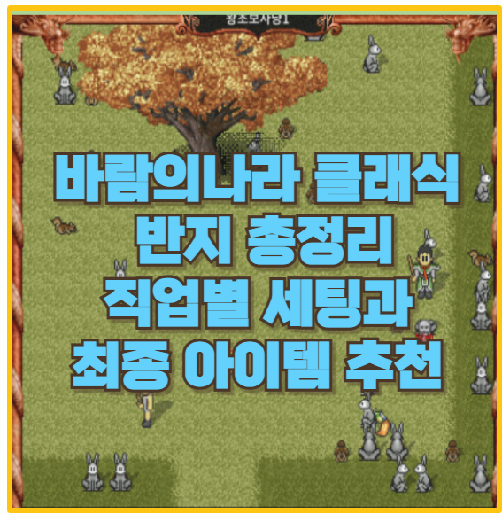  바람의나라 클래식 반지 종류 직업별 추천 아이템과 세팅 전략 전사 도사 주술사 도적