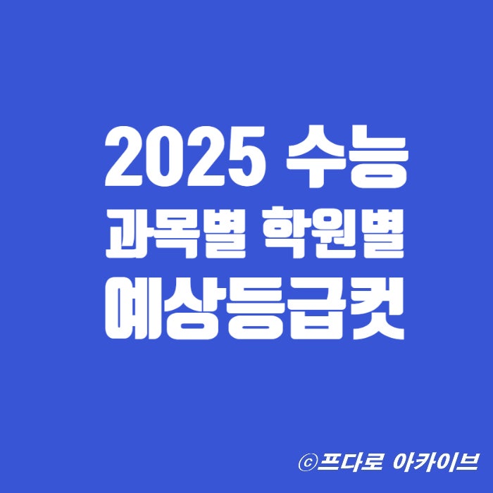  2025학년도 수능 예상등급컷 학원별_ 수학 영어 국어 사탐 과탐 원점수 표준점수 백분위