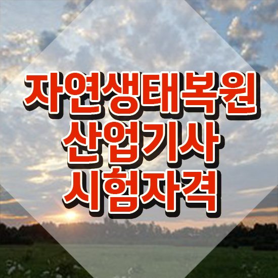  자연생태복원산업기사 필기 준비물 자연생태복원산업기사 응시조건 집에서 온라인으로 단기간에 완료한 팁
