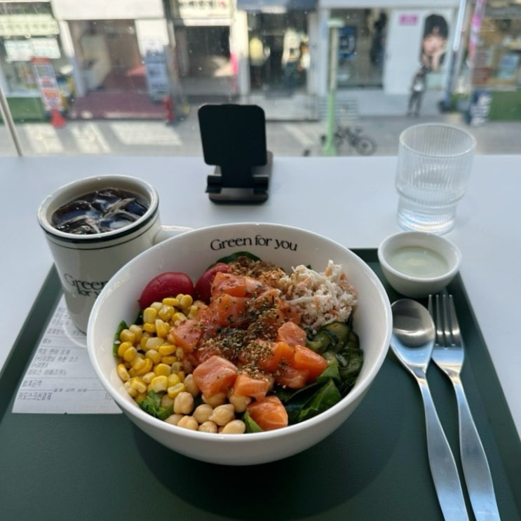  분당 서현 혼밥 하기 좋은 샐러드 맛집 Green for you 그린포유 서현본점 생 연어 듬뿍 포케 리뷰.