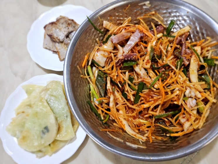  오징어무침 고추장찌개 파전 - 아빠요리