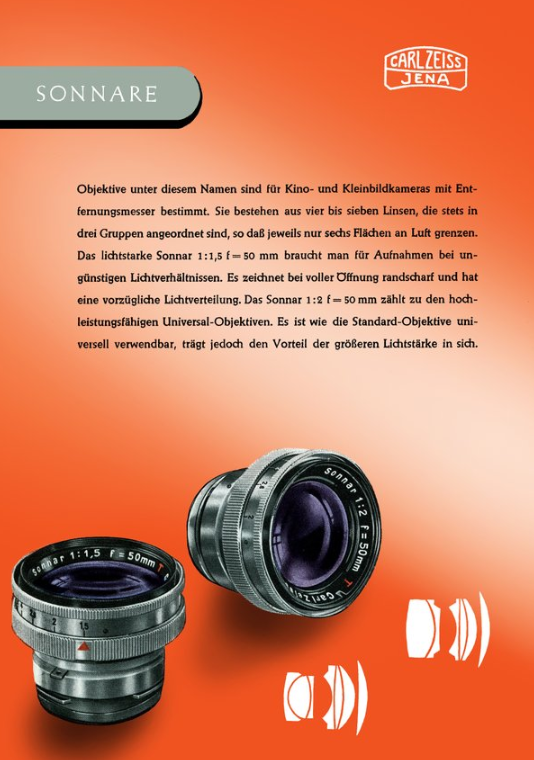  carlzeiss sonnar 50mm 2f Lens