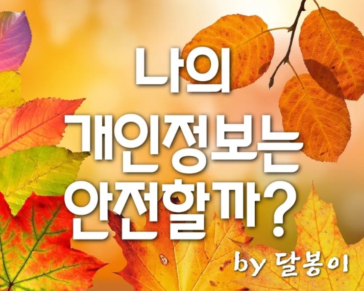  (불편한 이야기) 나의 개인정보는 안전할까?