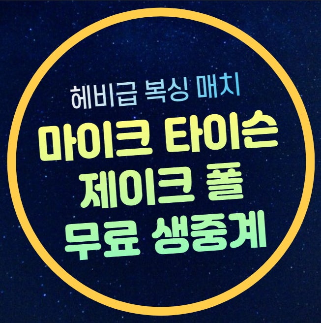 타이슨 제이크폴 중계 경기시간 날짜 한국시간 2024년 11월 16일 마이크 타이슨 제이크폴 대전....