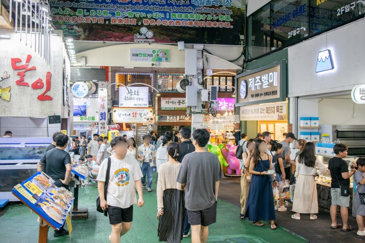  제주 서귀포 야시장 매일 올레시장 주차 회포장
