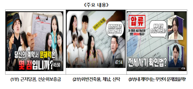 ‘사회초년생’을 위한 안전한 전세계약 교육 영상 배포 ‘사회초년생’을 위한 안전한 전세계약 교육 영상 배포