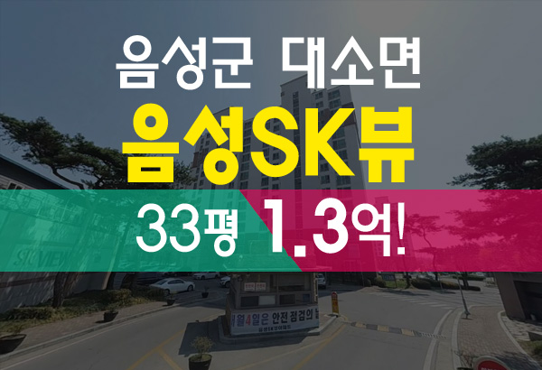  음성 대소면 음성SK뷰 (음성에스케이뷰) 33평형 음성아파트경매