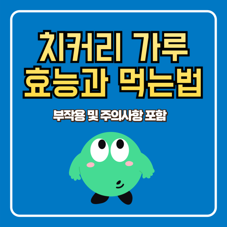  치커리 가루 효능, 먹는 방법, 부작용 및 주의사항